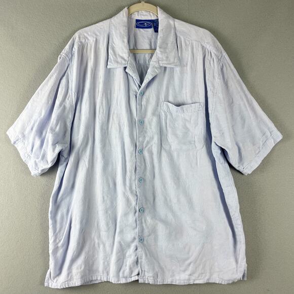 Ocean Pacific Other - Vintage Ocean Pacific OP Shirt Mens XL Blue Button Up Jacquard Hawaiian Tropical